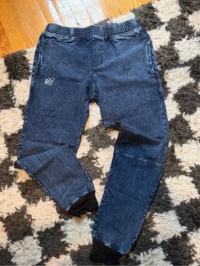 Jed North Men's Acid Wash Blue Slim Fit Jogger Sweatpants Size Medium